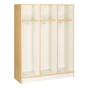 60" H Three-Wide Single-Tier Lockers without Doors (One Shelf)<br>Shown w/ maple finish